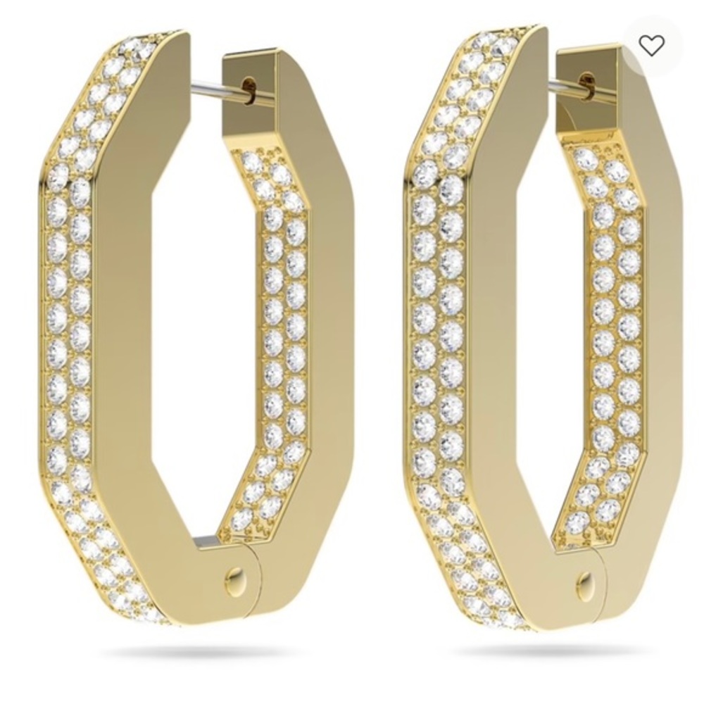 Swarovski, Dextera hoops, medium, yellow gold